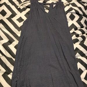 Dark blue dress with small white flowers